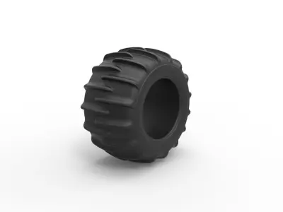 Dune buggy rear tire 10 Scale 1 to 25 3D print model
