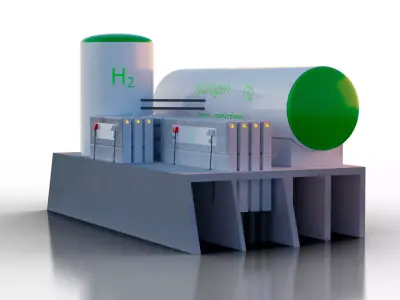 Green Hydrogen H2O Renewable Energy Sustainable Power 3D model