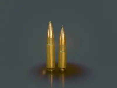 Bullet PBR two bullets Low-poly 3D model