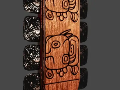 Antique Aztech Scepter Low-poly 3D model