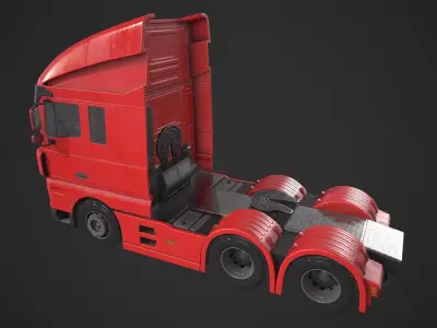 Semi Truck Low-poly 3D model purchase