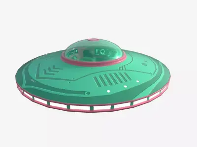 Alien Spaceship UFO B12 Cartoon - Sci Fi Spacecraft Design Low-poly 3D model