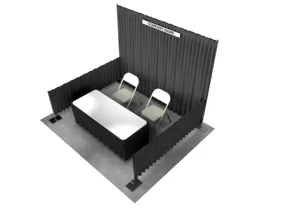 Pipe and Drape Trade Show Booth 3D model