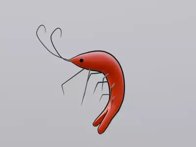 3D mini Shrimp  Low-poly 3D model
