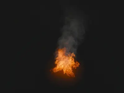 High Resolution 3D Fireplace Animation 3D model