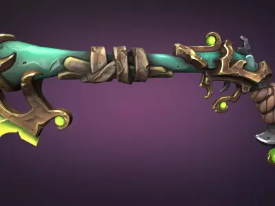 Pirate musket Low-poly 3D model