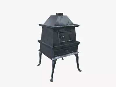 Vintage oven Low-poly 3D model