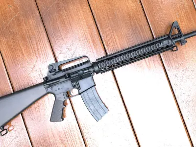 M16A3 rifle Low-poly 3D model