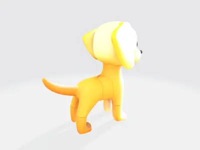 a puppy Low-poly 3D model