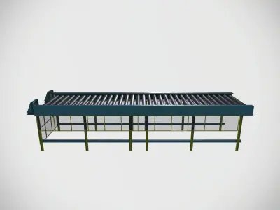 Factory conveyor set up Low-poly 3D model