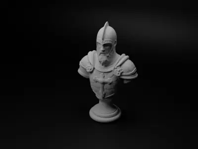 King Arthurs Knight Bust Chess 3D print model buy