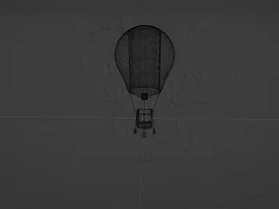 Hot air balloon in flight 3D model