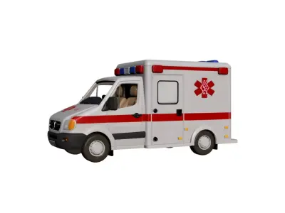Modern Generic Ambulance Emergency Medical Response Vehicle 03 3D model