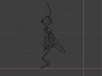 Fly Ant Leafcutter Comic Character Low-poly 3D model