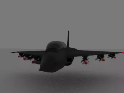 Jet with rokets 3D model