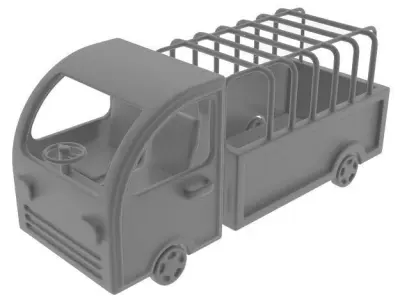 Mini Truck Low-poly 3D model