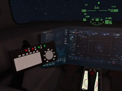 LowPoly Sci-fi spacecraft cockpit interior Low-poly 3D model