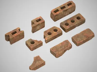 Bricks Low-poly 3D model buy