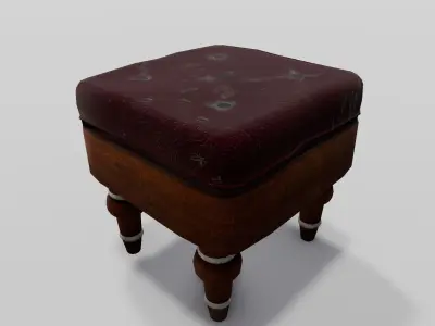 Stool Chair 3D Model Low-poly 3D model