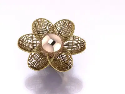 antique plain gold beautiful filigree ring 3D print model