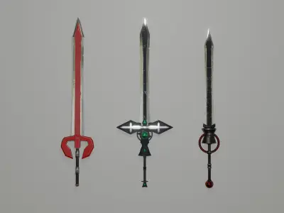 Swords sword with lights Low-poly 3D model