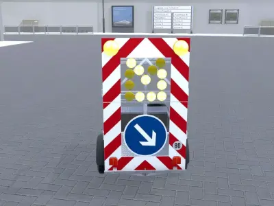 Traffic sign 616-31 Mobile barrier sign right 2500x1700 Low-poly 3D model