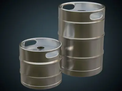 Beer Kegs 1 Basic Low-poly 3D model