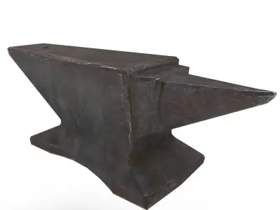 Anvil and Sledgehammer Low-poly 3D model