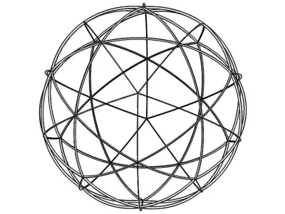 Wireframe Shape Spherical Pentakis Dodecahedron 3D print model