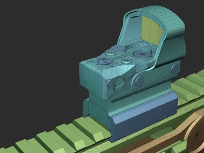 P90 game asset Low-poly 3D model