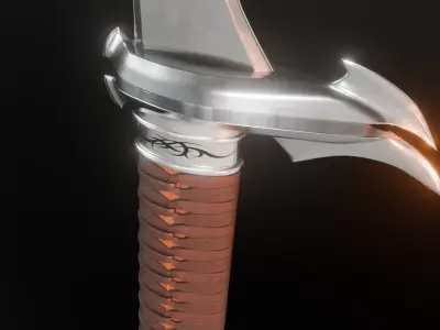 fantasy sword Low-poly 3D model 10