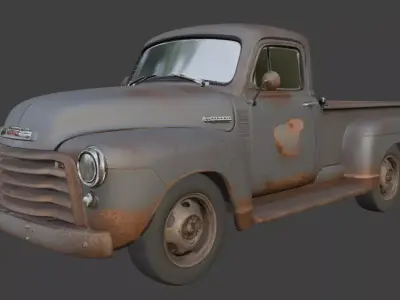 Vintage Rusty Pickup Truck 3D Model 3D model 6