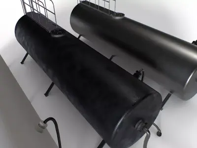 Industrial metal tank Low-poly 3D model