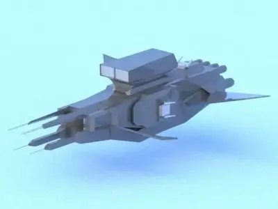 Low poly space fighter - Perun Free low-poly 3D model