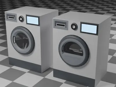 Washer and Dryer Free low-poly 3D model