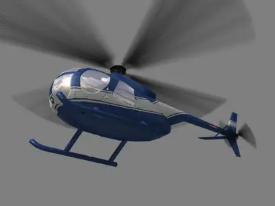 Hughes500 V3 Helicopter Low-poly 3D model