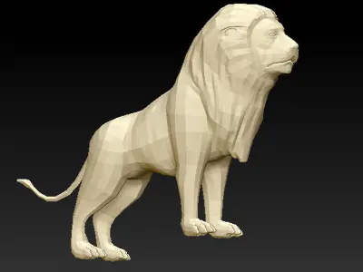 3D LION LOWPOLY pug Low-poly 3D model