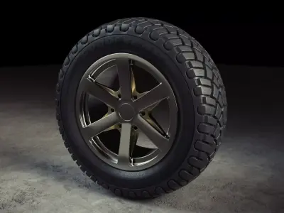 Wheel Off Road Model Low-poly 3D model