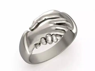 Handshake ring Symbol of fidelity and friendship Large model 3D print model