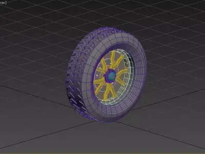 Car Wheel 3D model Polygon mesh