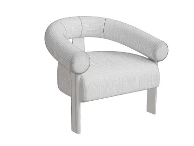 Curved Back Wishbone Chair Low-poly 3D model