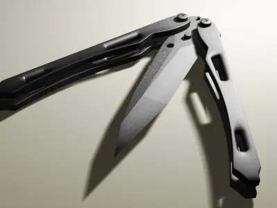butterfly knife Low-poly 3D model