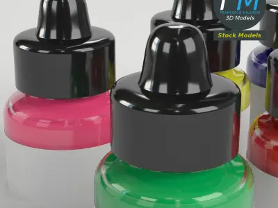 Acrylic Fluorescent Ink set 3D model