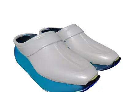 Futuristic Metallic Cyber Clogs 3D model