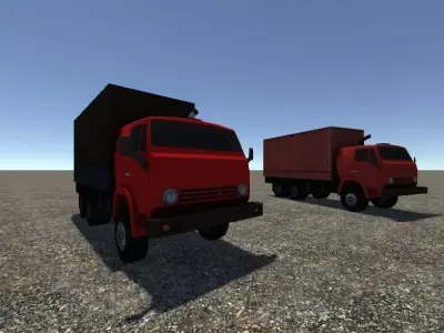 Industrial Small Truck Pack - VI Low-poly 3D model