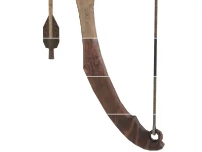Bow Game Ready PBR Wooden Ranged Weapon Realistic 3D Model Low-poly 3D model
