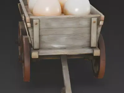Realistic Easter Egg Delivery Cart 3D Model Low-poly 3D model