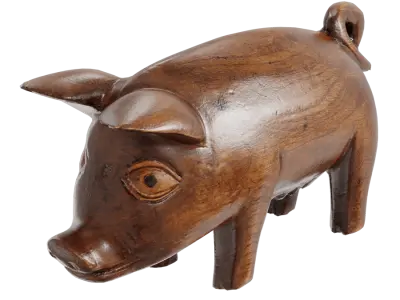  Wooden Pig Statue Model 
