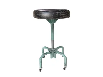 Old Leather Stool Free low-poly 3D model