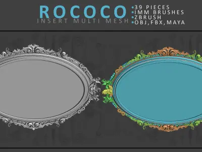 Rococo Brush Set 3D model